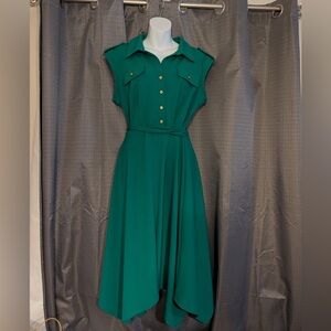 Elegant Green Sleeveless Dress